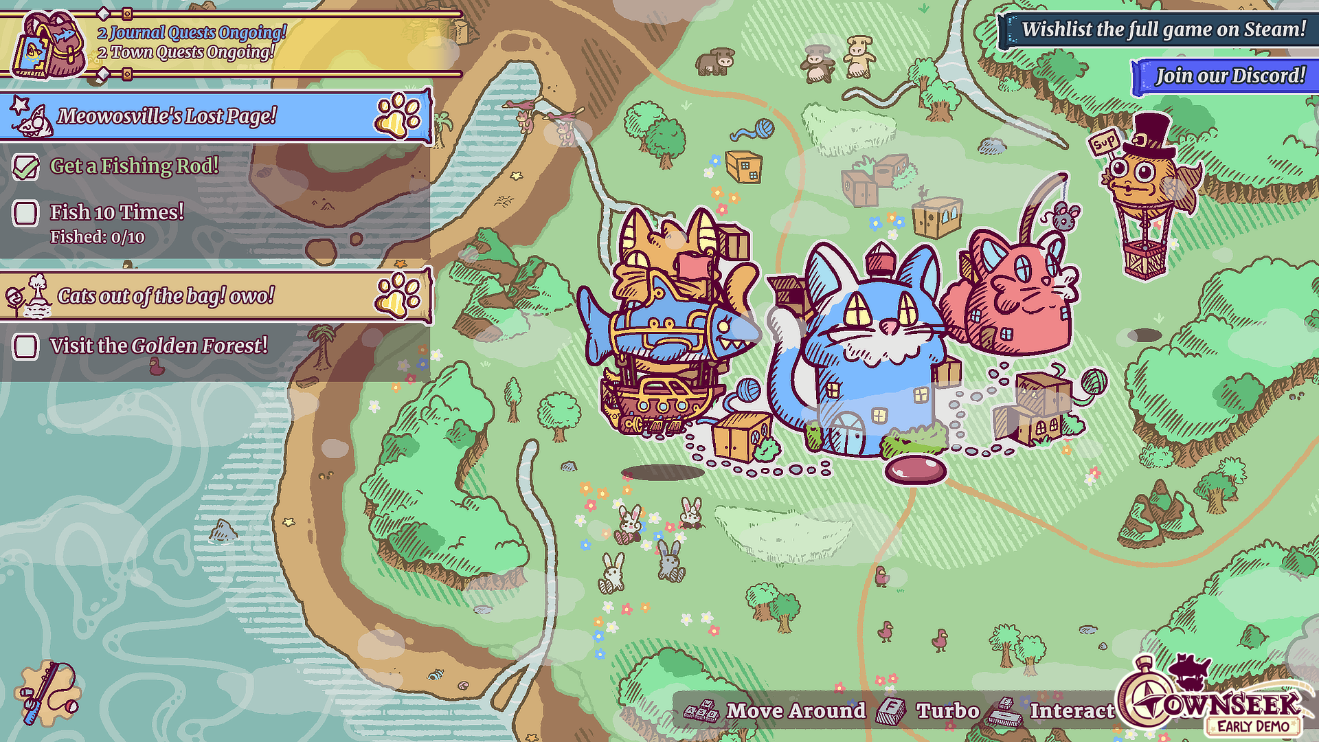 Meowosville is one of the five different towns in the early demo!