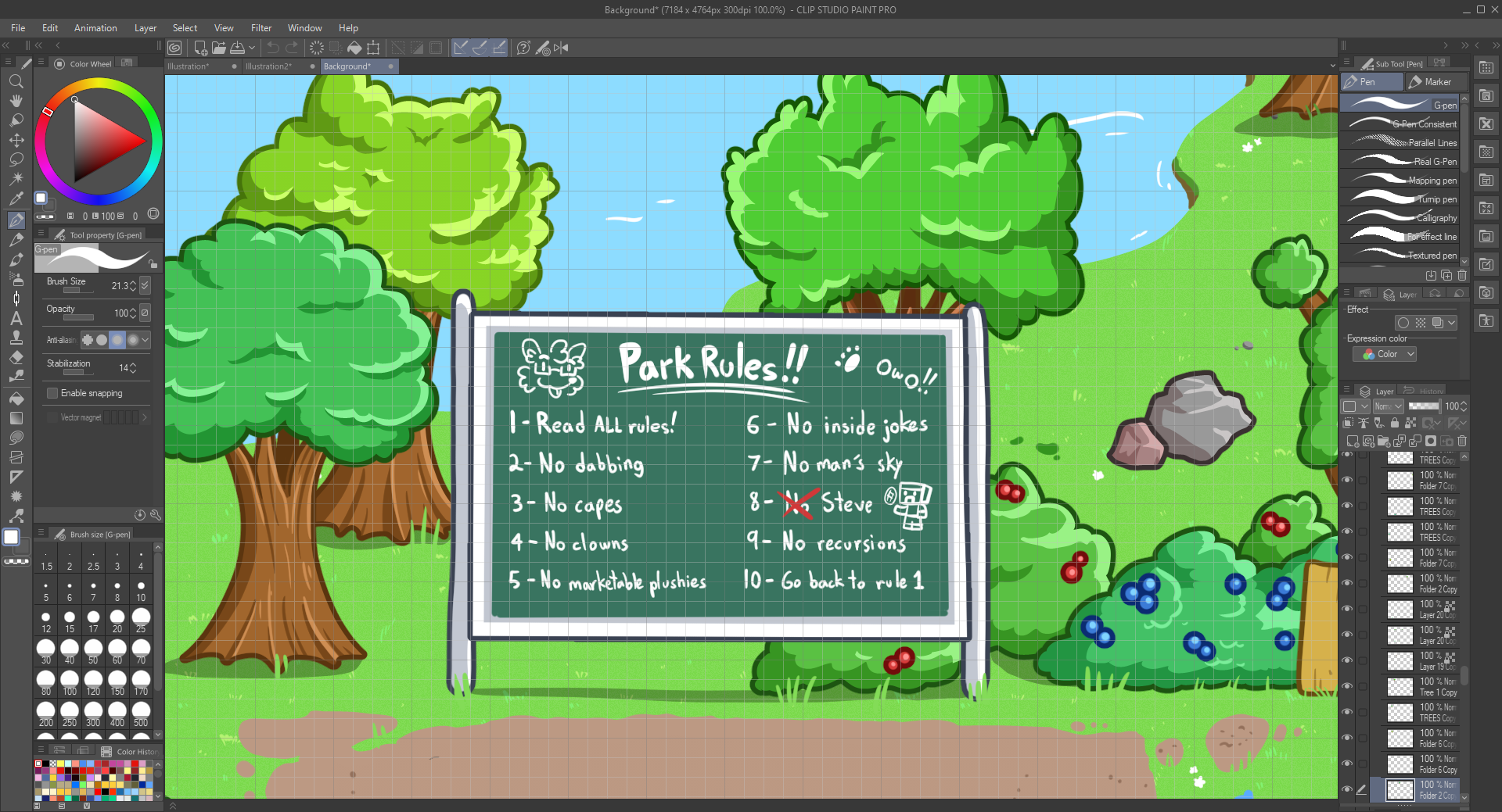 Park Rules in Clip Studio Paint