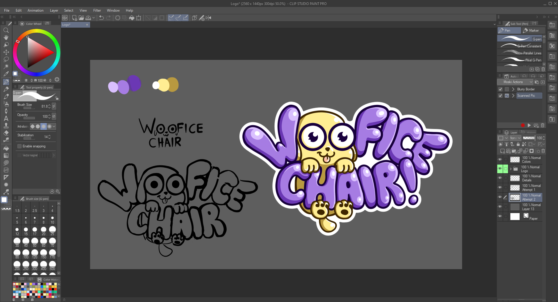 Woofice Chair Logo in Clip Studio Paint