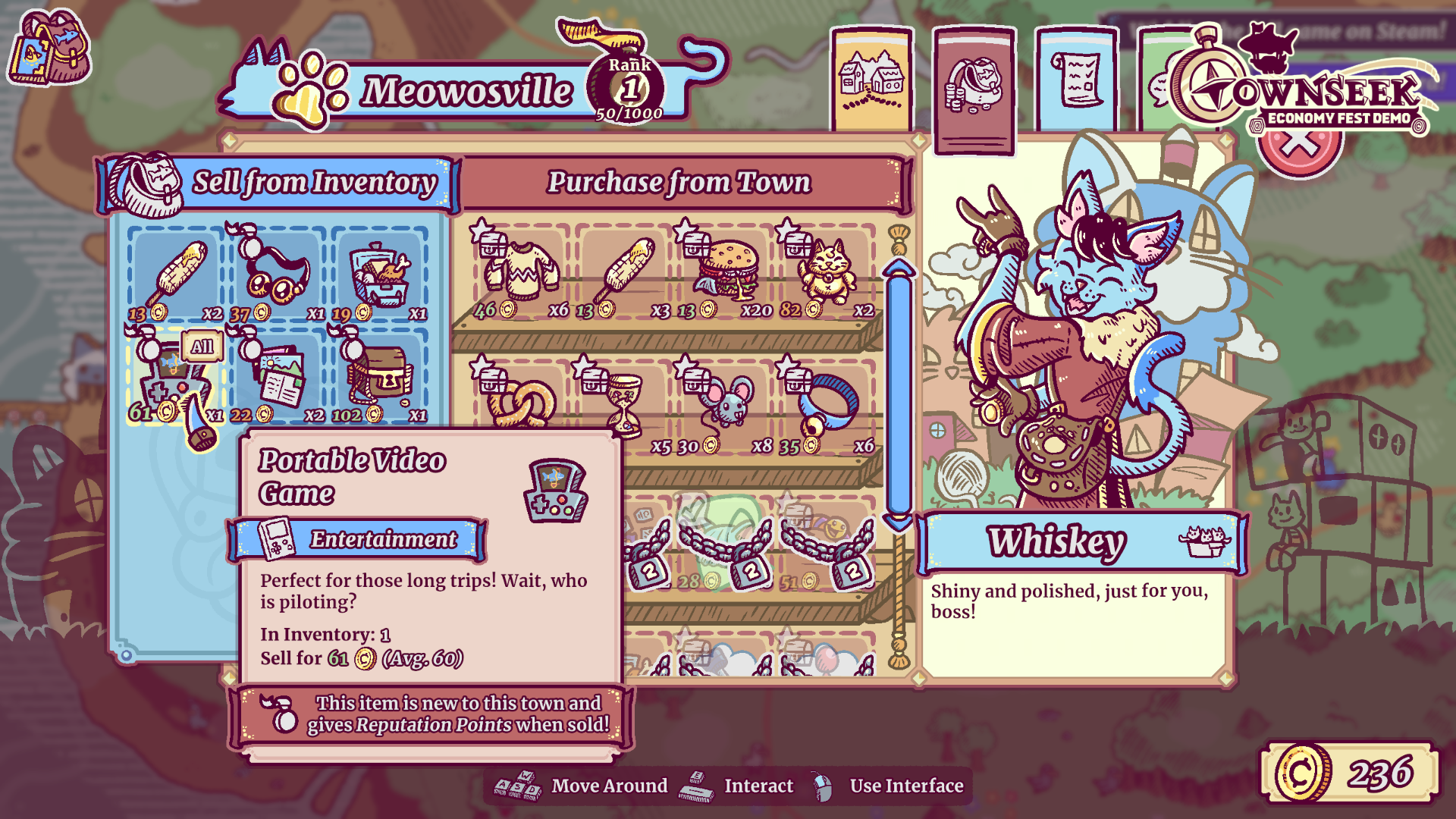 Screenshot of Townseek from the Steam Capitalism and Economy Fest