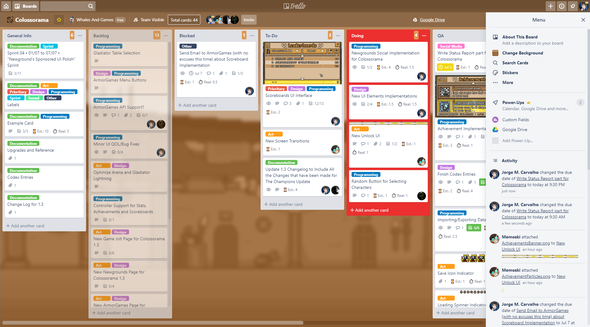 Status Report Trello Board