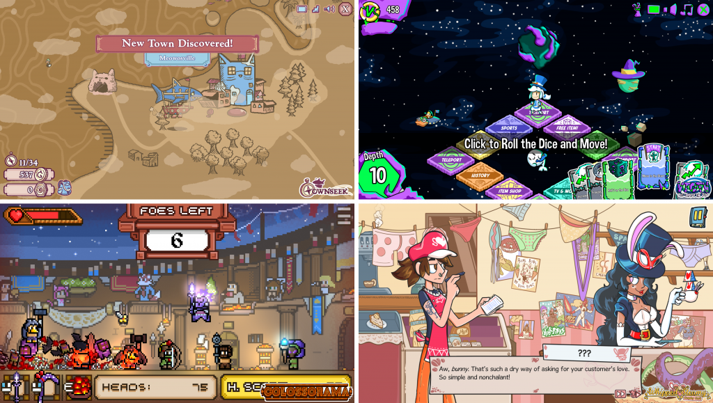Some of our games! Townseek, Vast Trivia of The Void, Colossorama and Whipped And Steamy!